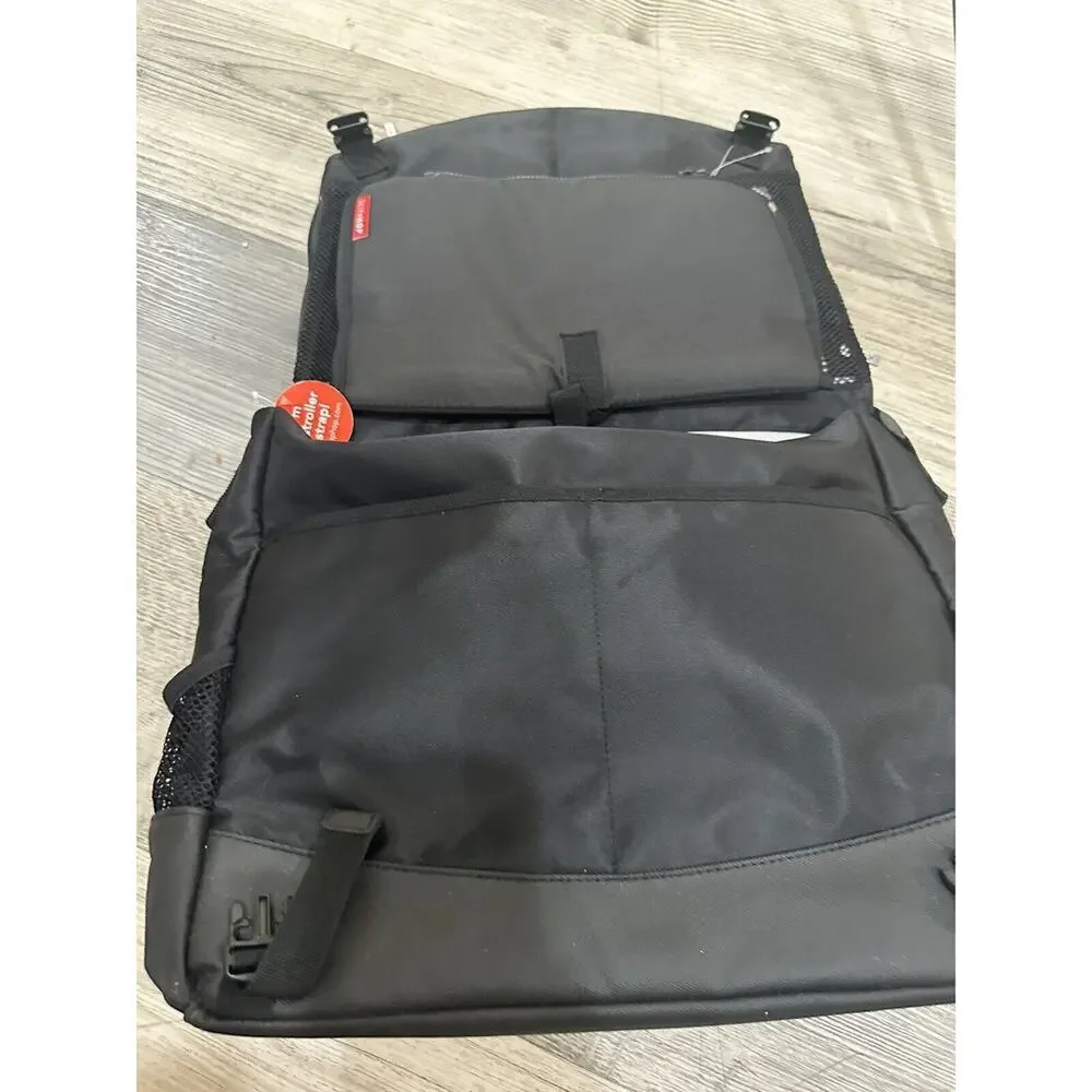 Skip Hop Baby Swift Messenger Diaper Bag Changing Pad Stroller Strap Black NEW